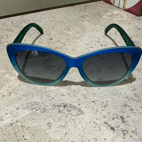 Blue and Green Cat-Eye Sunglasses - Picture 1 of 3